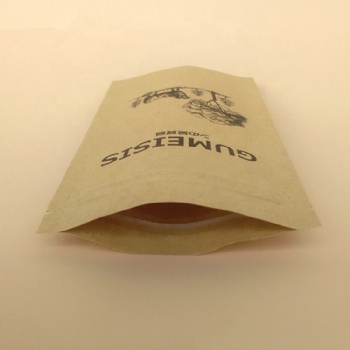 Three Side Sealing Flat Kraft Paper Bag with Zip