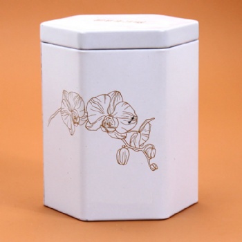 Hexagon Shape Metal Tin Box for Tea Packaging