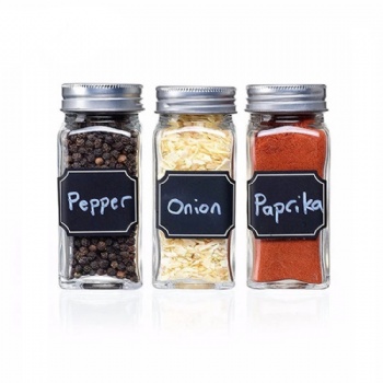 Square Glass Spice Jar with Shaker Tops Lids